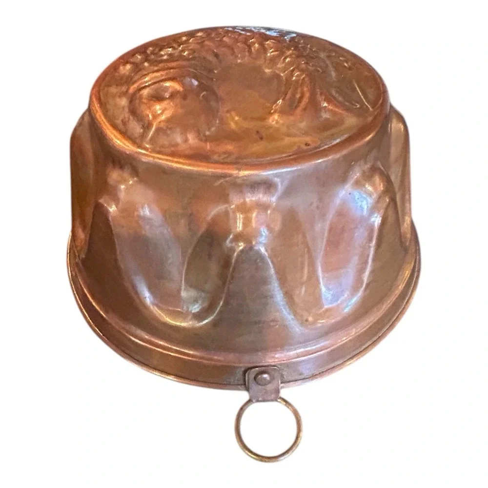 Antique 19th Century Copper Fish‎ Molds set of 2 wall hanger jello mold